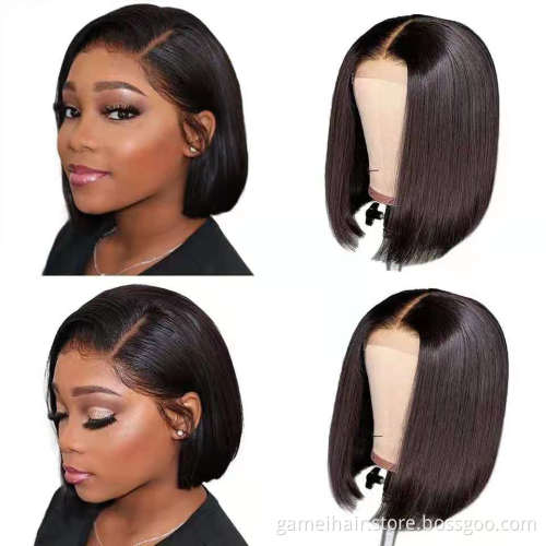 Straight Bob Wig Human Hair Cuticle Aligned Hd Full Lace Front Wig Raw Brazilian Virgin Human Hair Glueless Lace Frontal Wig